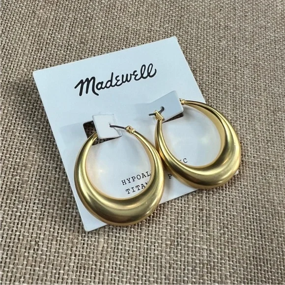 Madewell Jewelry New Madewell Crescent Large Hoop Earrings